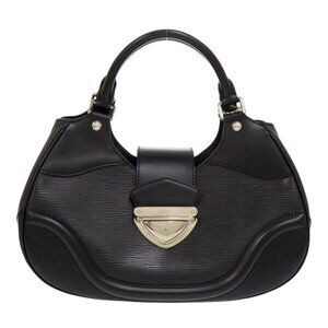 Louis Vuitton Sac Montaigne Epi handbag leather Noir Black LV